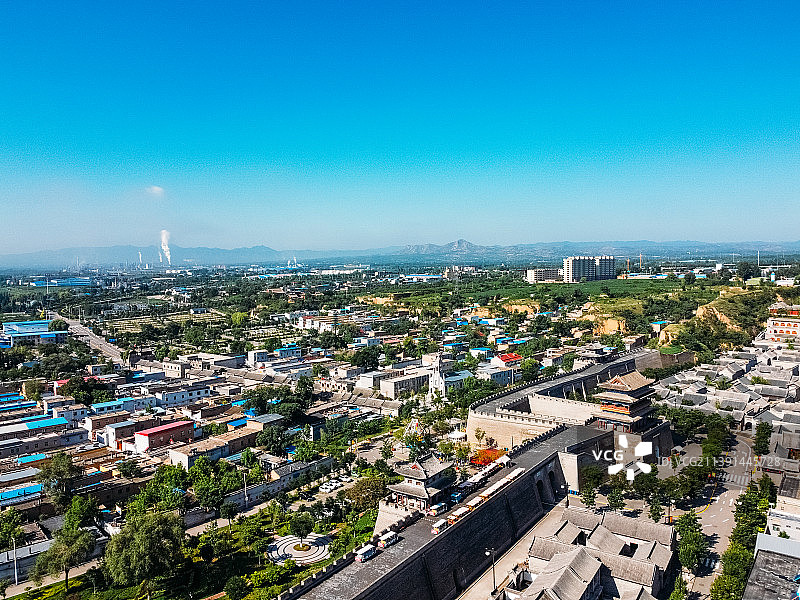 忻州市 忻府区 忻州古城 南关大街 泰山庙 航拍图片素材