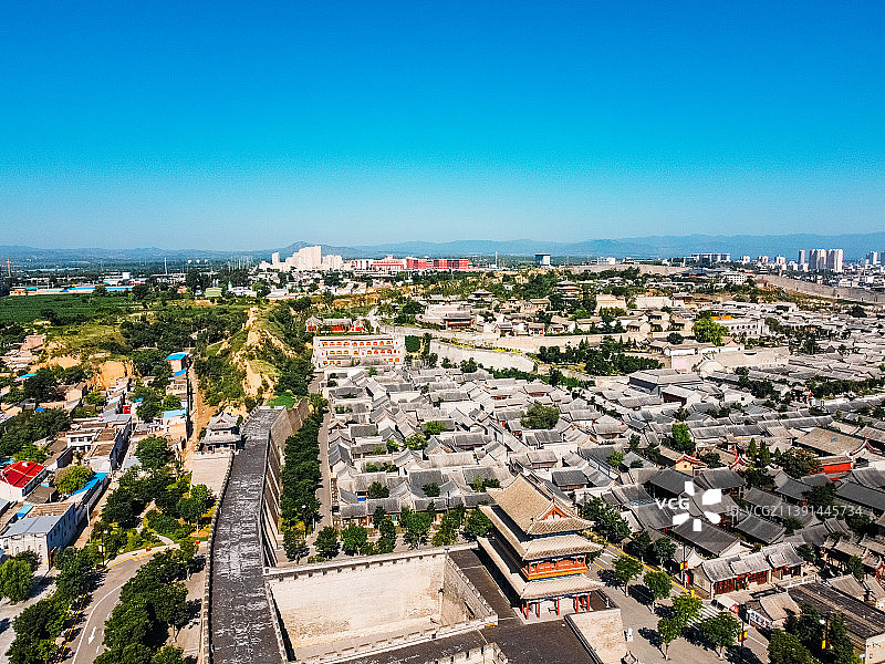 忻州市 忻府区 忻州古城 南关大街 泰山庙 航拍图片素材