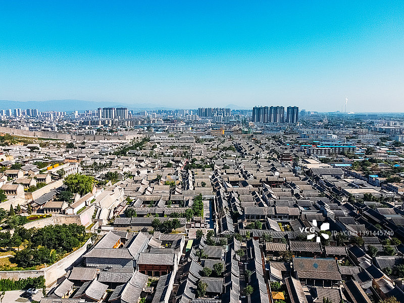 忻州市 忻府区 忻州古城 南关大街 泰山庙 航拍图片素材