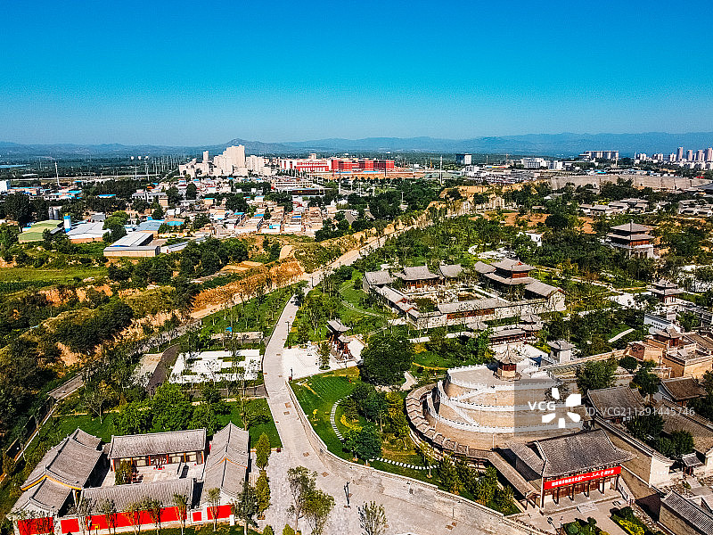 忻州市 忻府区 忻州古城 南关大街 泰山庙 航拍图片素材