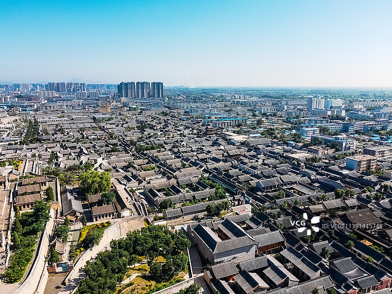 忻州市 忻府区 忻州古城 南关大街 泰山庙 航拍图片素材
