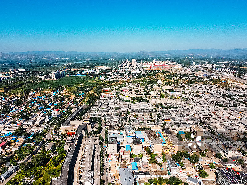 忻州市 忻府区 忻州古城 南关大街 泰山庙 航拍图片素材