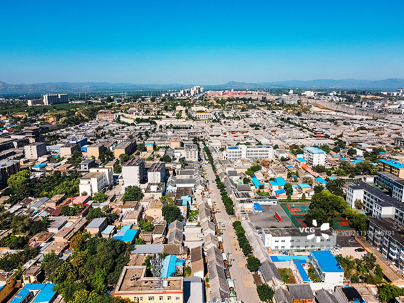 忻州市 忻府区 忻州古城 南关大街 泰山庙 航拍图片素材