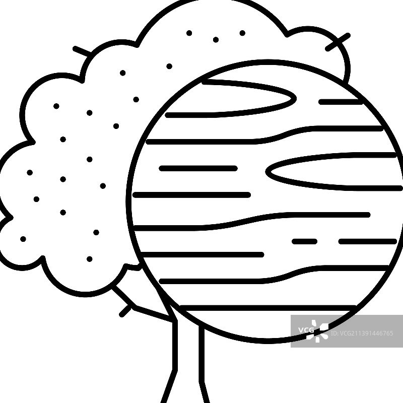 樱桃木线条图标图片素材