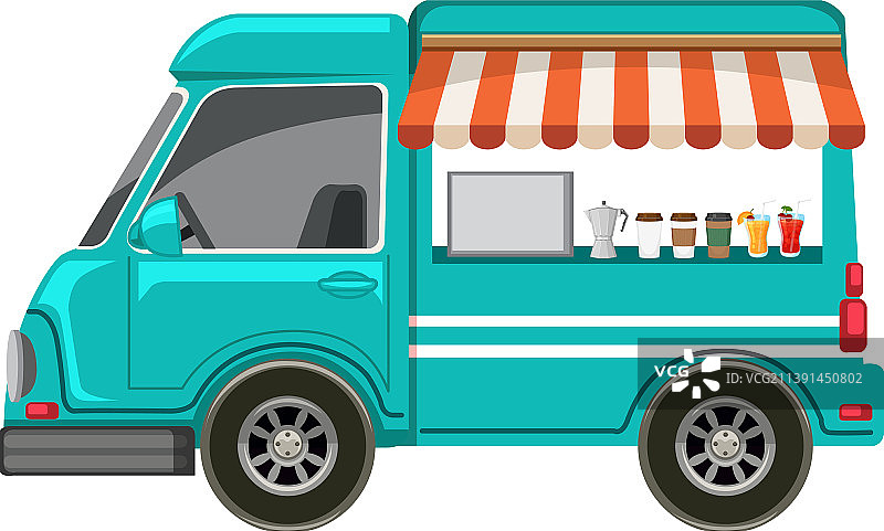 白色背景上的可爱餐车图片素材