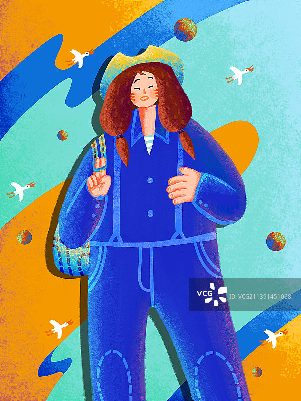 背包的牛仔图片素材