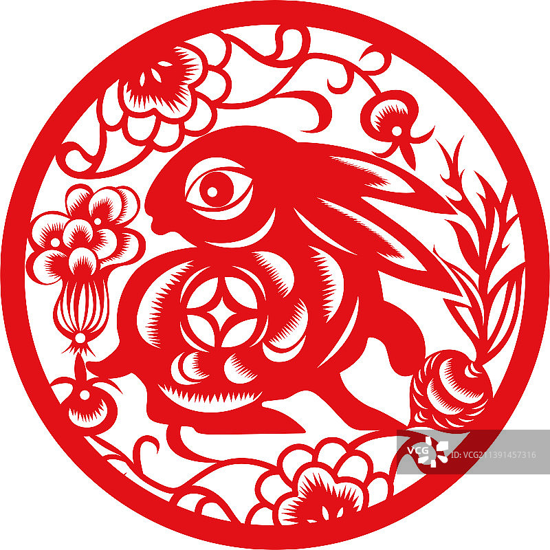 兔年剪纸图片素材