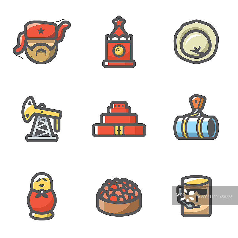 俄罗斯美食景点图标图片素材