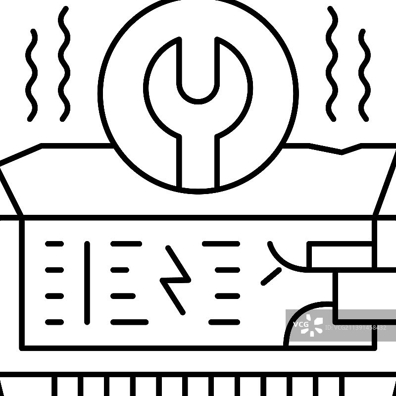 空调维修线性图标图片素材