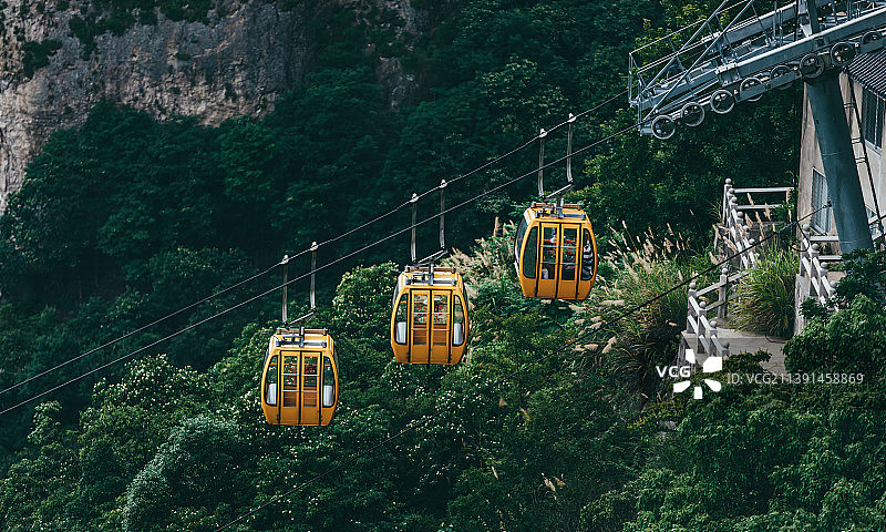 雁荡山·方洞景区·高空索道图片素材