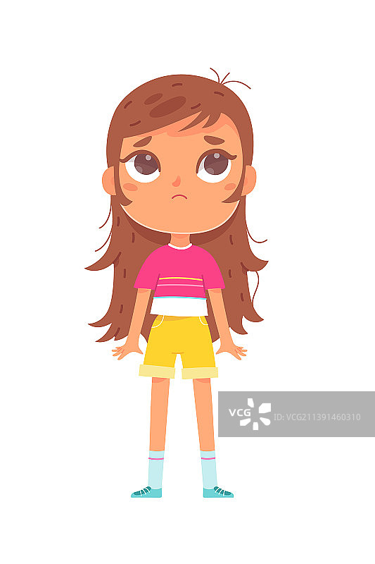 孩子们可爱的表情：担心图片素材