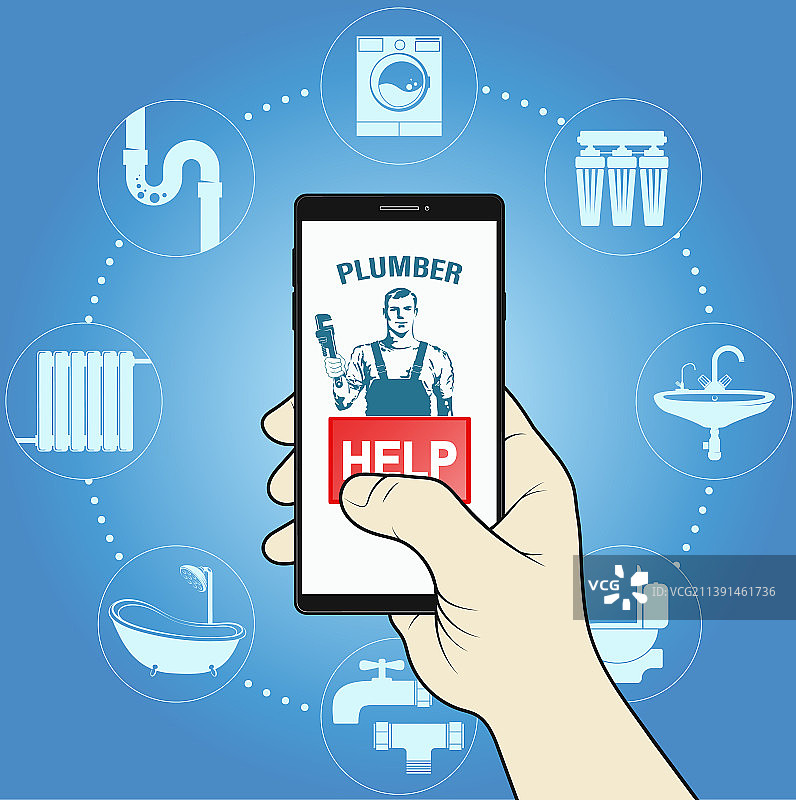 电话水管工呼叫按钮图片素材
