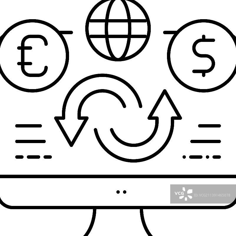 外币买卖促销线性图标图片素材