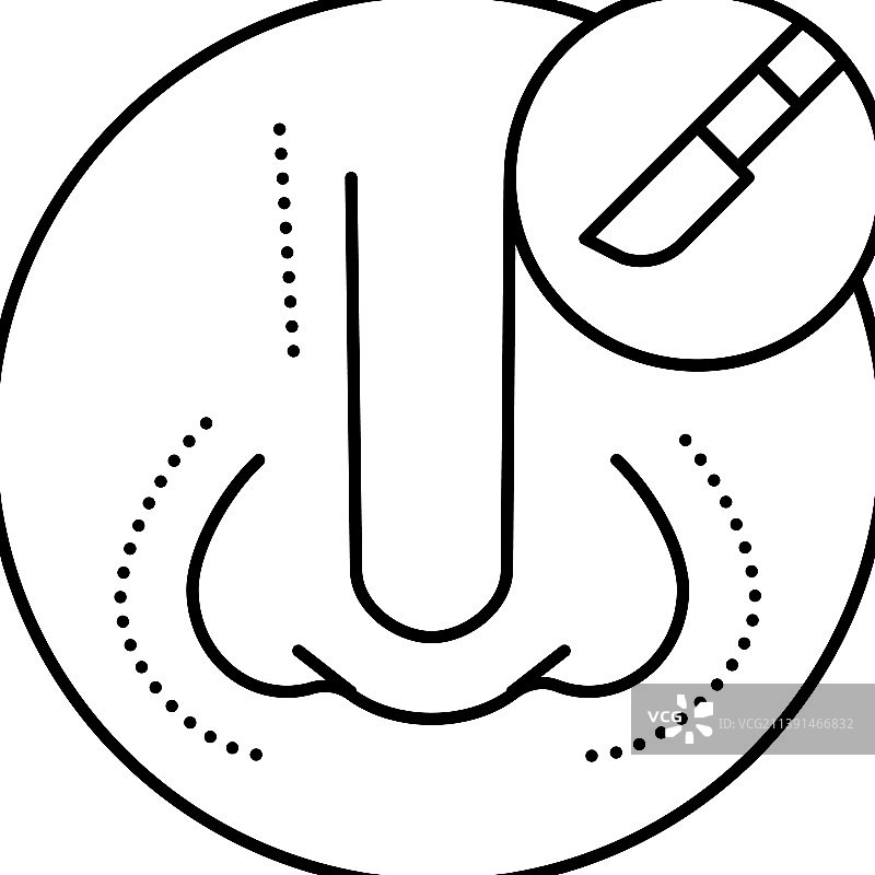 鼻整形手术线条图标图片素材