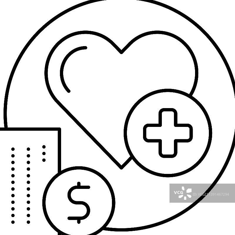 医疗保健福利线性图标图片素材