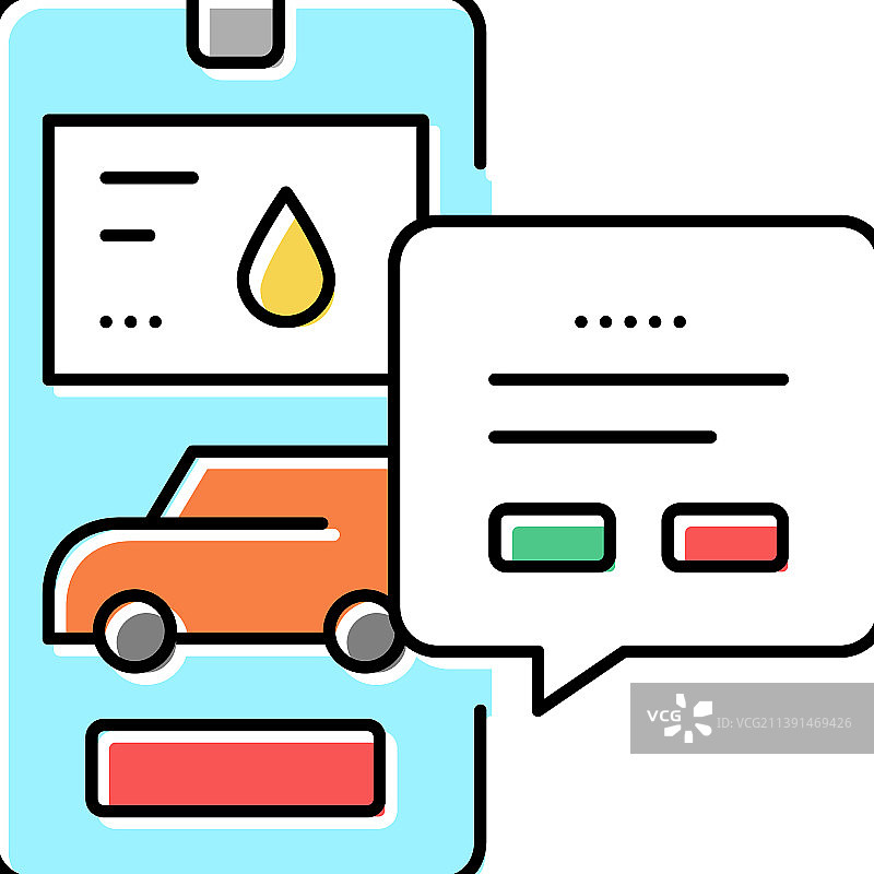 加油站彩色图标图片素材