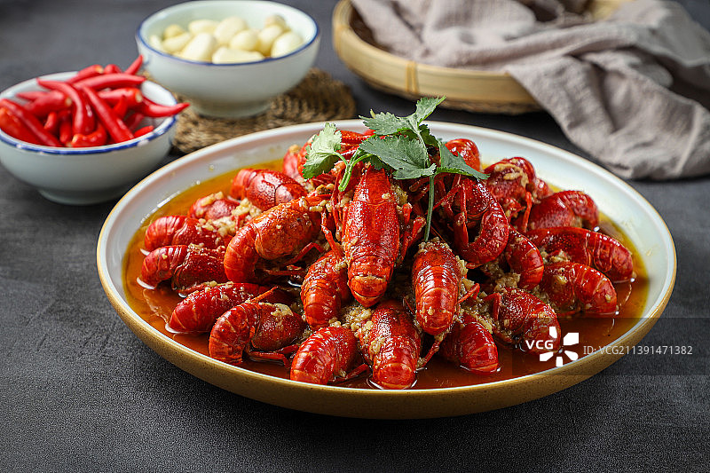 中国美食蒜蓉小龙虾图片素材
