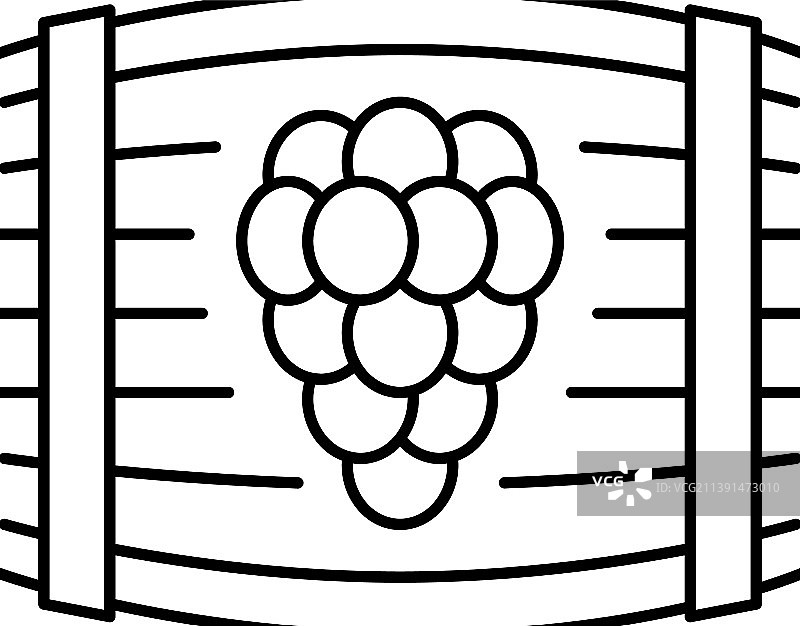 葡萄酒桶线条图标图片素材