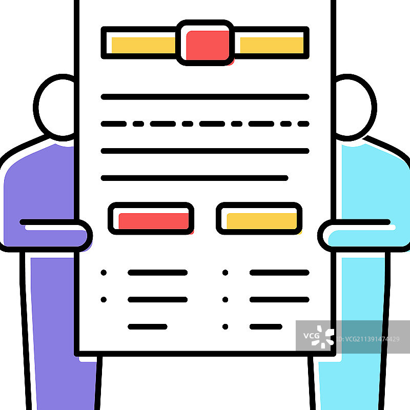 租赁合同法词典彩色图标图片素材