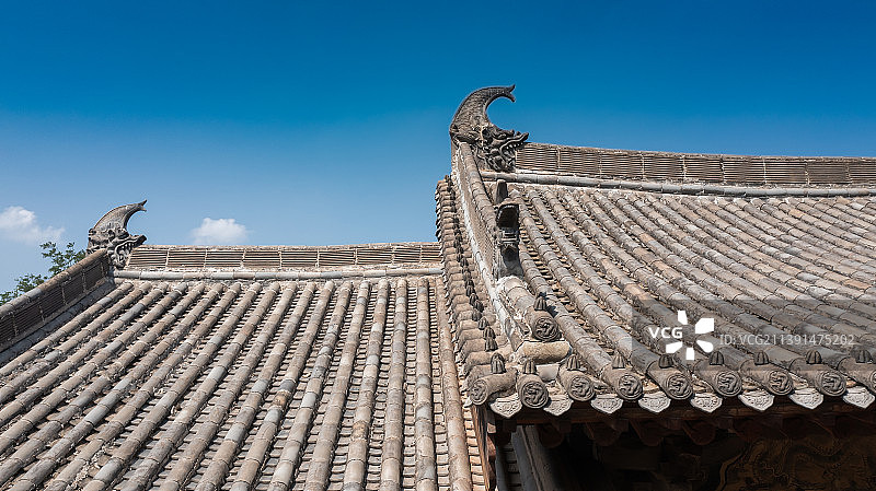 山西省夏县上冯圣母庙建筑风光图片素材