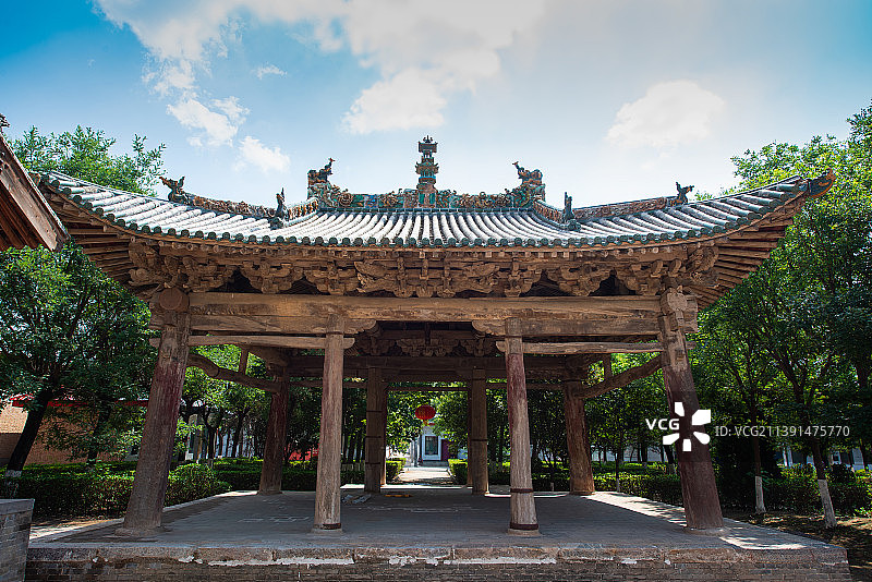 山西省夏县上冯圣母庙建筑风光图片素材