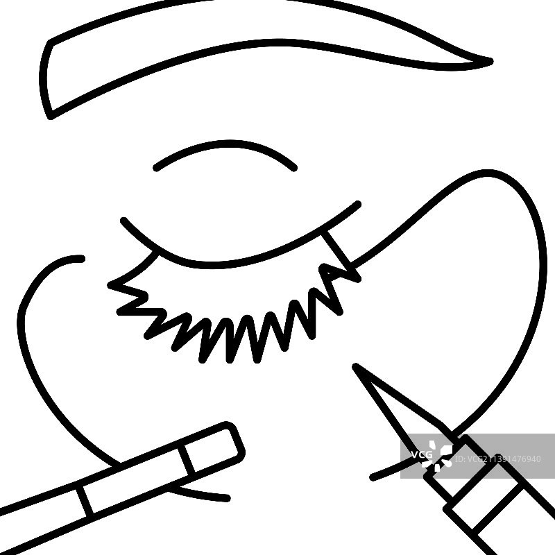 睫毛线修正图标图片素材