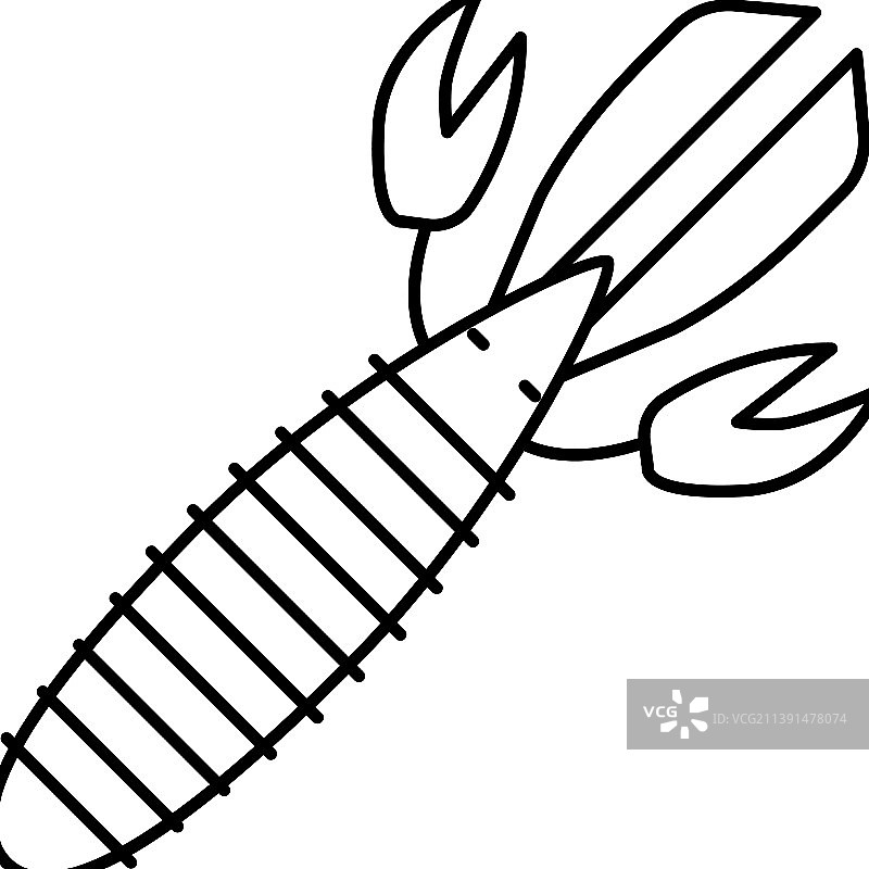 软饵钓鱼配件线条图标图片素材