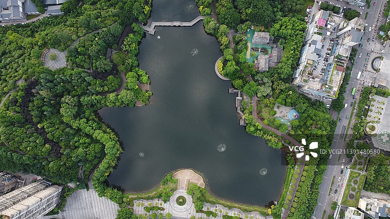 航拍公园图片素材