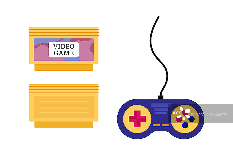 90年代复古游戏机游戏卡图片素材