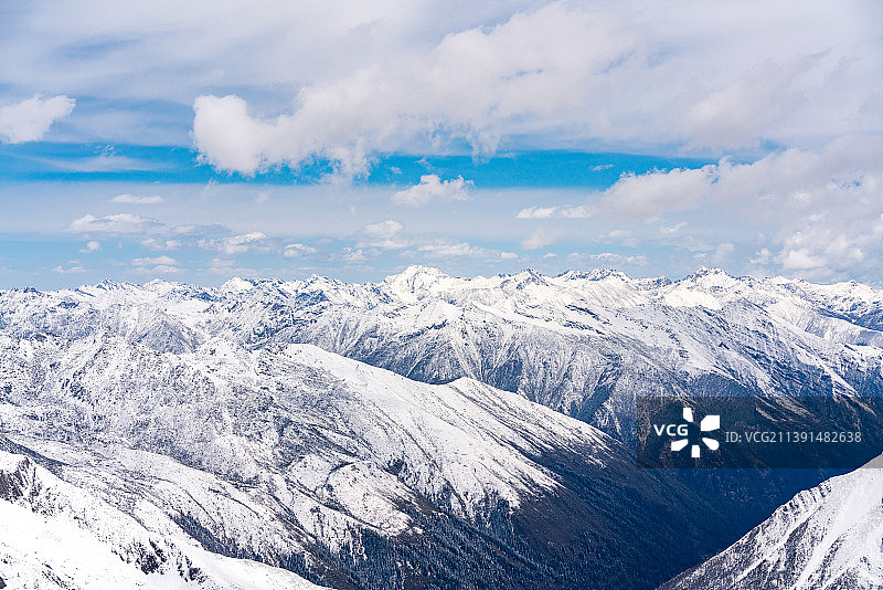 达古冰川山顶风光图片素材