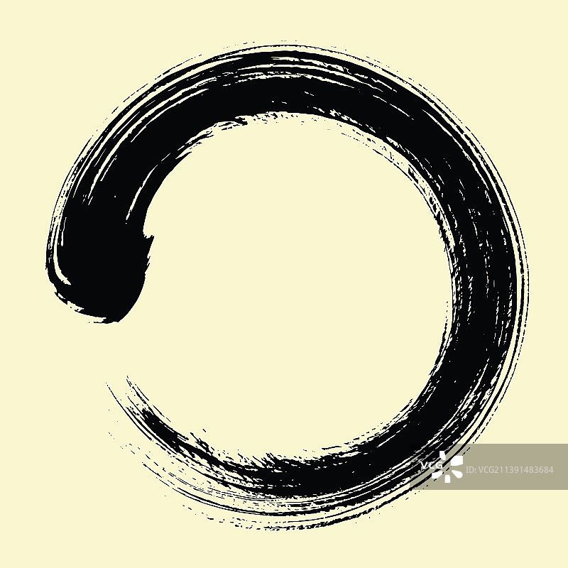 禅宗Enso日式水墨画图片素材