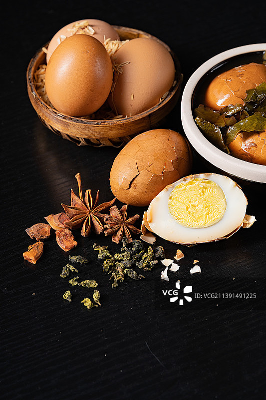 中国传统特色小吃茶叶蛋图片素材