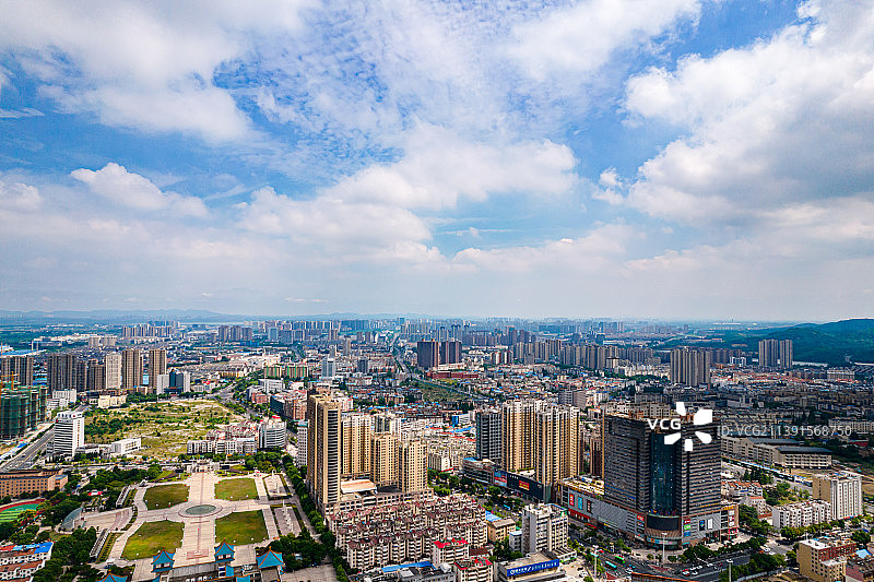 安徽滁州城市夏日航拍图片素材