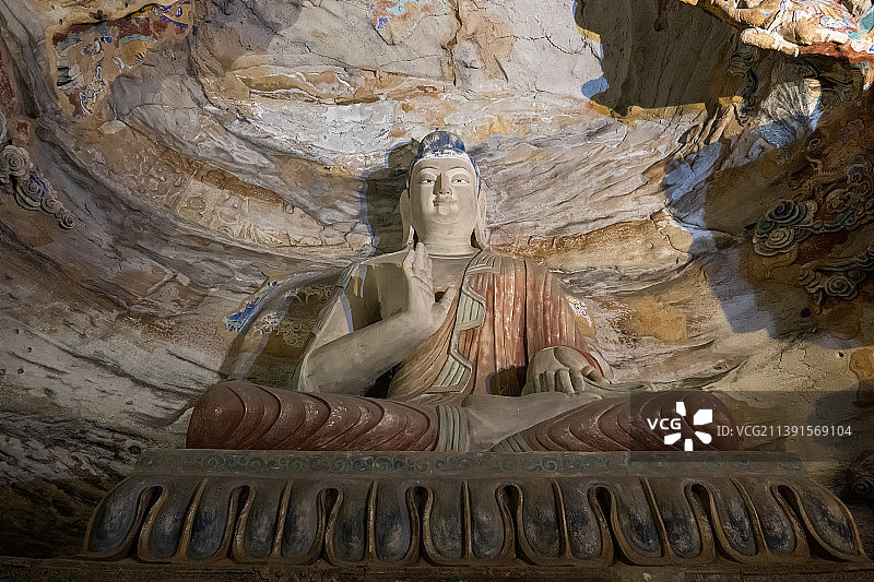 山西大同云冈石窟图片素材