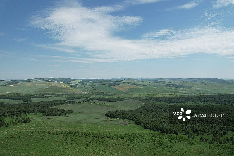 航拍呼伦贝尔大草原图片素材