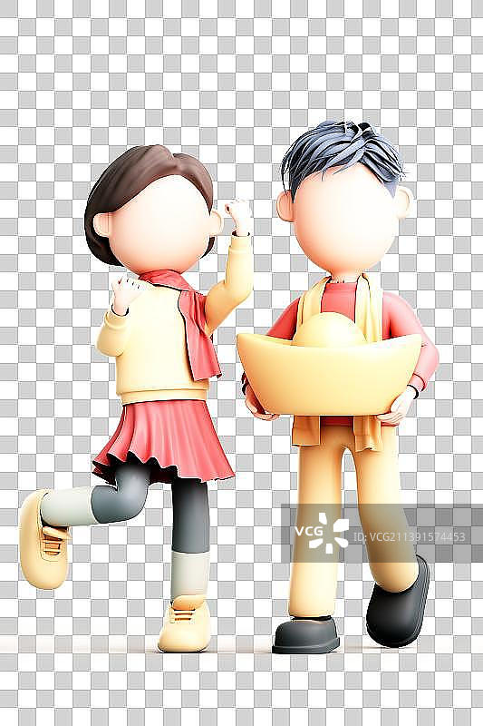 3D渲染的卡通人物图片素材