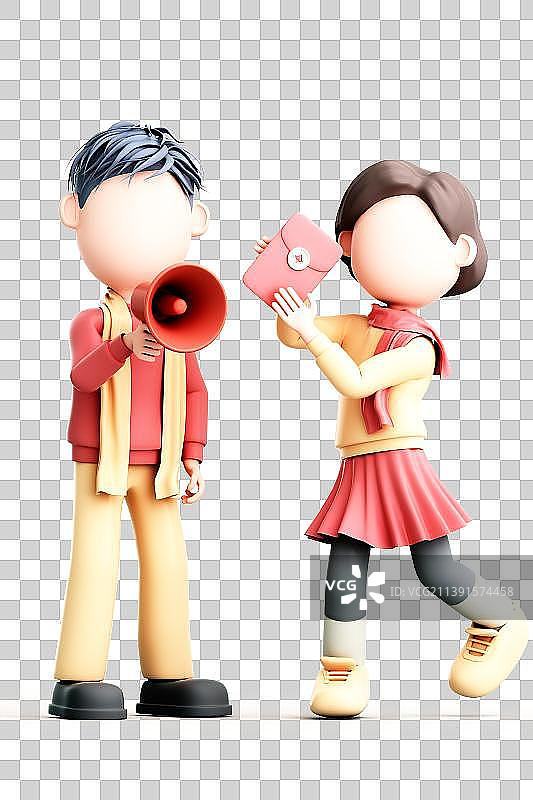 3D渲染的卡通人物图片素材