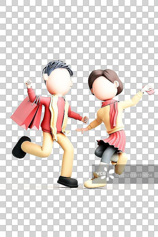 3D渲染的卡通人物图片素材