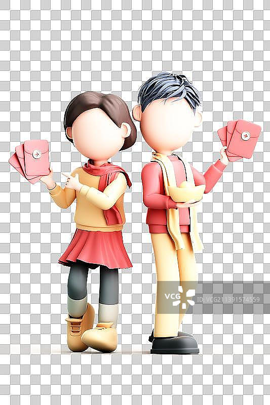 3D渲染的卡通人物图片素材