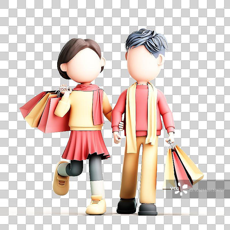 3D渲染的卡通人物图片素材