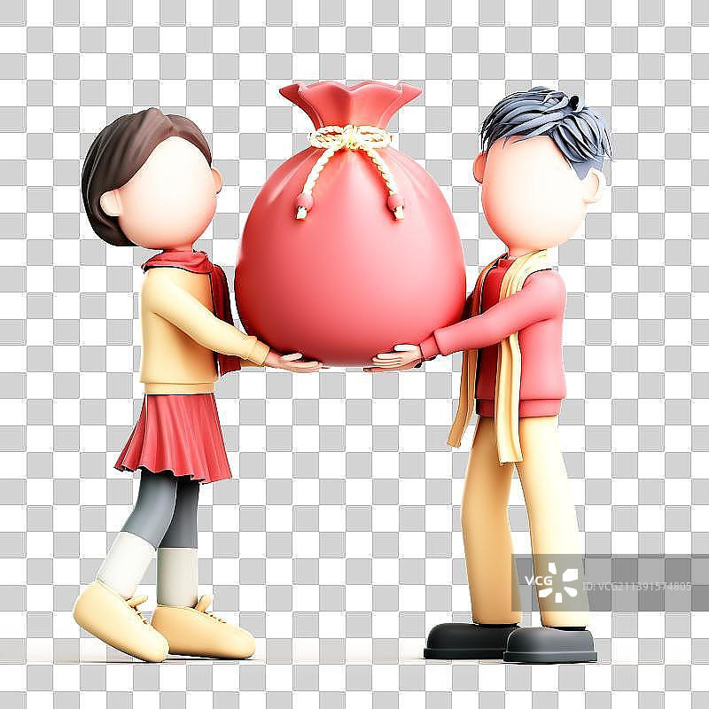 3D渲染的卡通人物图片素材