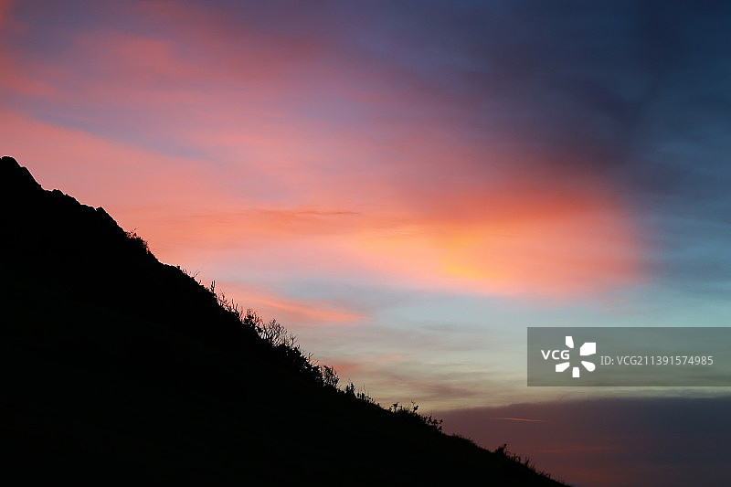 福清大姆山日落火烧云图片素材