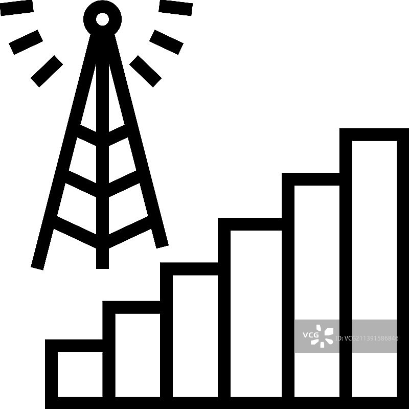 信号连接线性图标图片素材