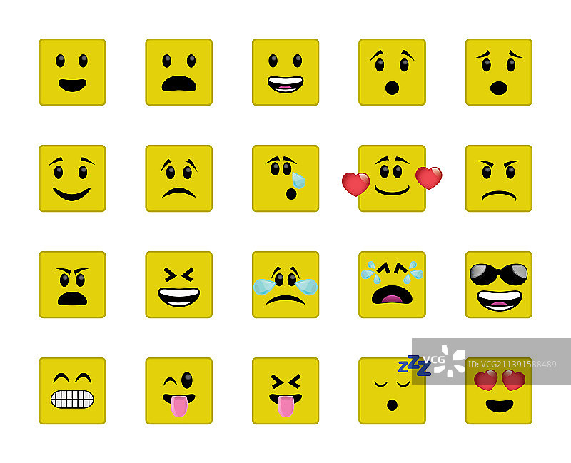 黄色方形图标合集图片素材