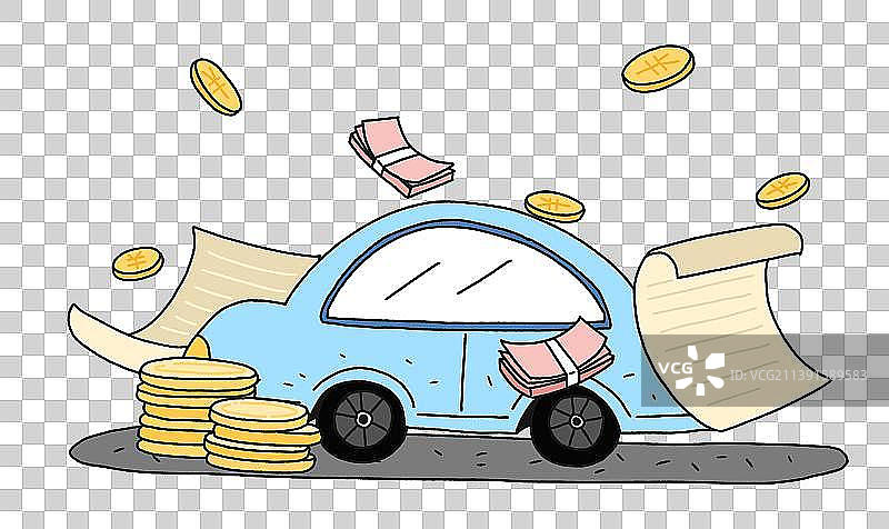 插画元素：汽车信用贷款金融服务图片素材