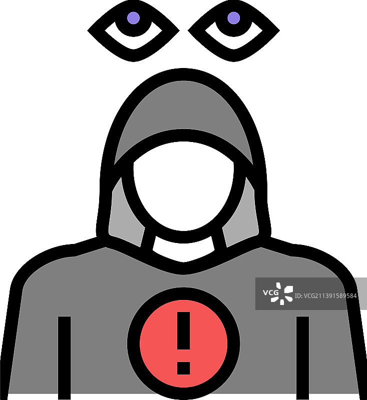 跟踪犯罪彩色图标图片素材