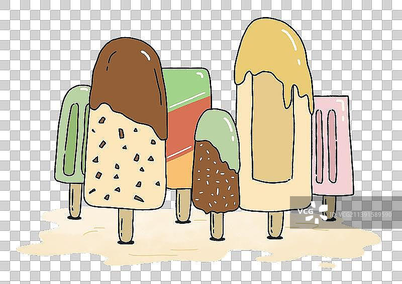 插画元素：夏天雪糕图片素材