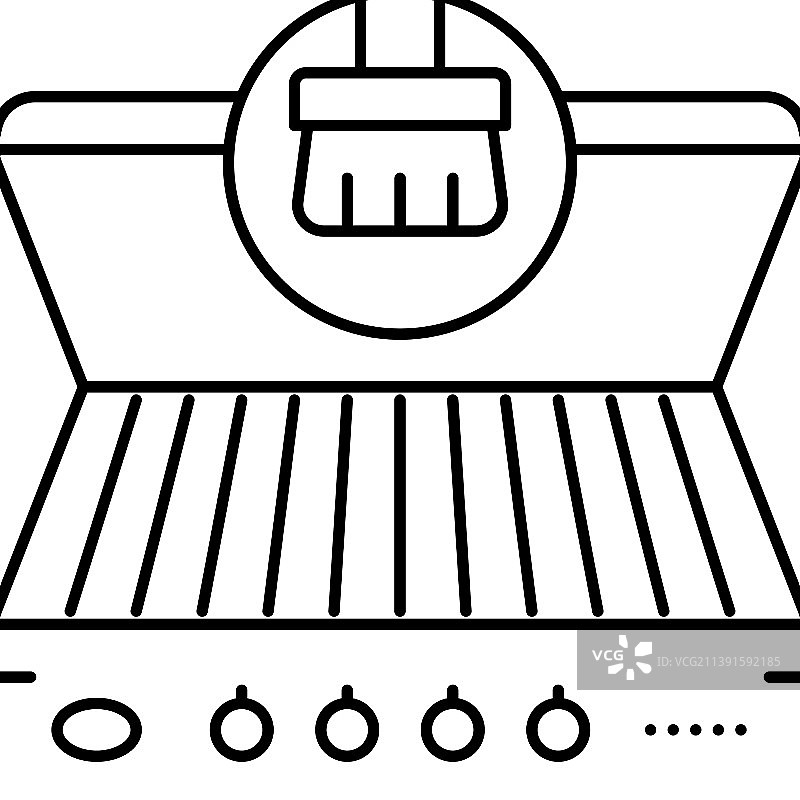 烧烤清洁线性图标图片素材
