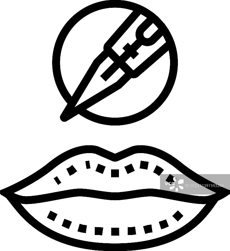 唇部纹身线条图标图片素材