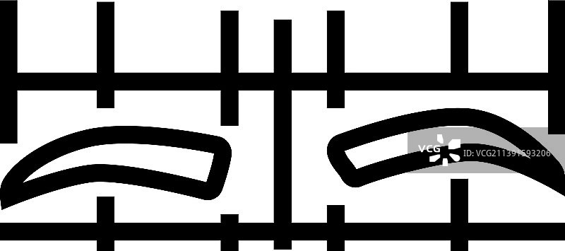 不对称的眉毛特征线条图标图片素材